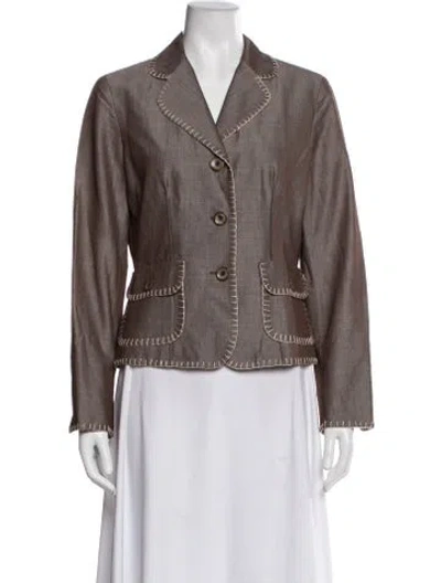 Pre-owned Etcetera Leather Blazer In Brown
