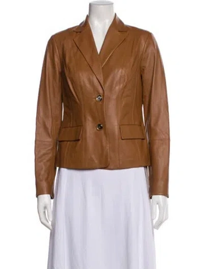 Pre-owned Etcetera Leather Blazer In Brown