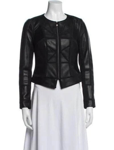 Pre-owned Etcetera Leather Jacket In Black