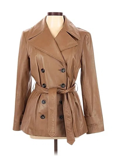 Pre-owned Etcetera Leather Jacket In Brown