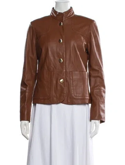 Pre-owned Etcetera Leather Jacket In Brown