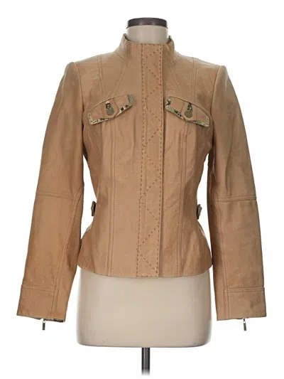 Pre-owned Etcetera Leather Jacket In Tan