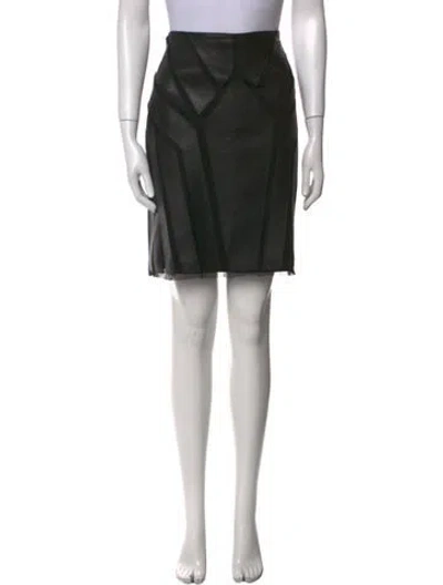 Pre-owned Etcetera Leather Knee-length Skirt In Black