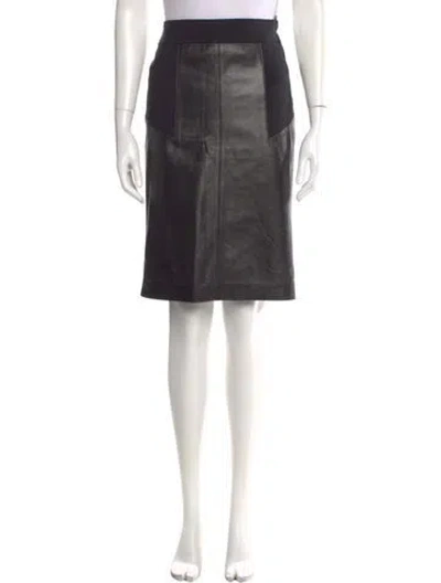 Pre-owned Etcetera Leather Knee-length Skirt In Black