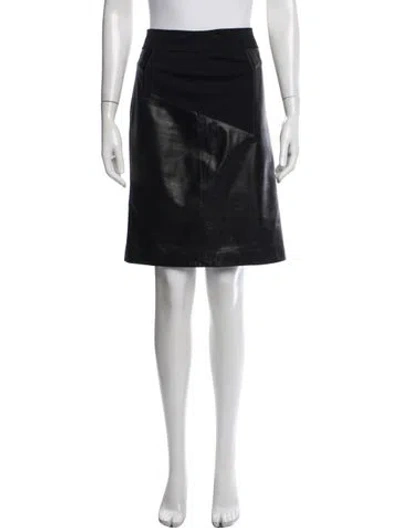 Pre-owned Etcetera Leather Knee-length Skirt In Black