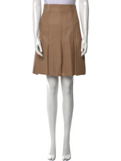 Pre-owned Etcetera Leather Knee-length Skirt In Neutral