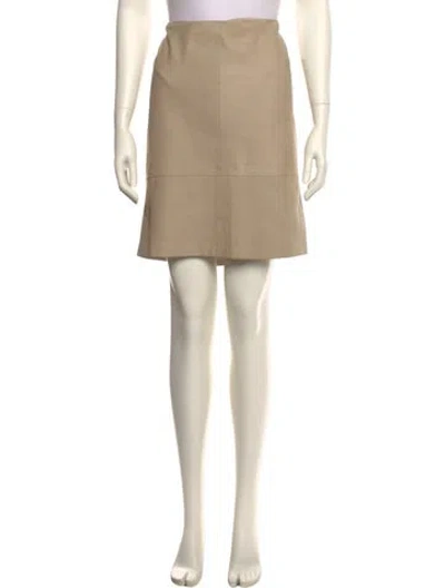 Pre-owned Etcetera Leather Knee-length Skirt In Neutral