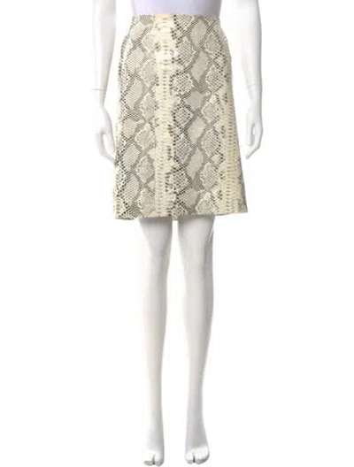 Pre-owned Etcetera Leather Knee-length Skirt In Neutral