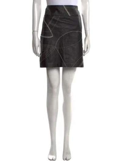 Pre-owned Etcetera Leather Mini Skirt In Black