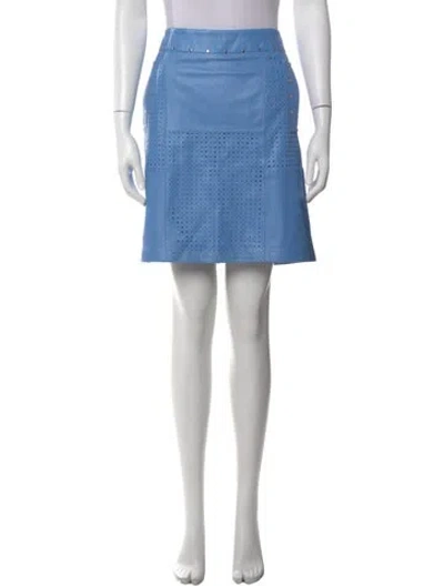 Pre-owned Etcetera Leather Mini Skirt In Blue