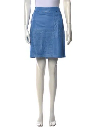 Pre-owned Etcetera Leather Mini Skirt In Blue