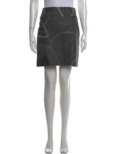 Pre-owned Etcetera Leather Mini Skirt In Gray