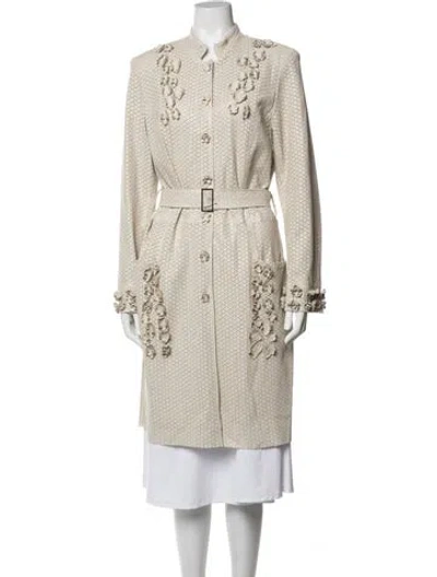 Pre-owned Etcetera Leather Patterned Jacket In Neutrals