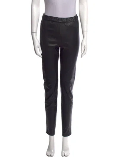 Pre-owned Etcetera Leather Skinny Leg Pants In Black