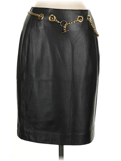 Pre-owned Etcetera Leather Skirt In Black