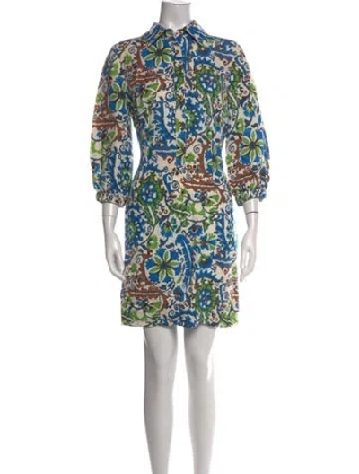 Pre-owned Etcetera Linen Mini Dress In Blue