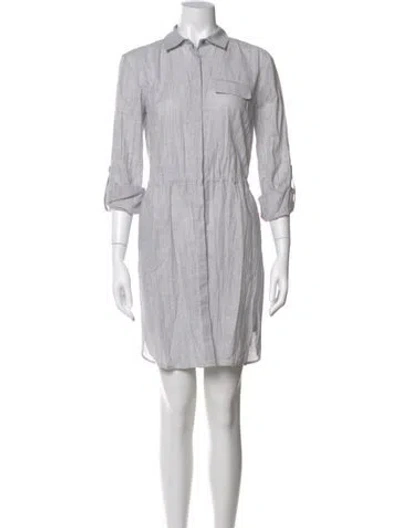 Pre-owned Etcetera Linen Mini Dress In Gray