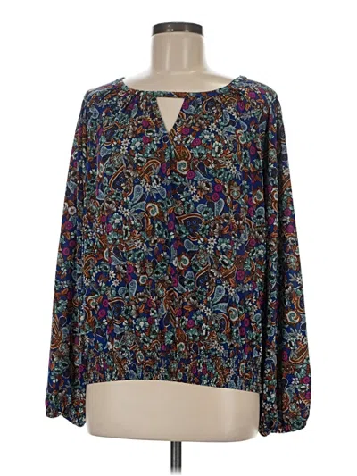 Pre-owned Etcetera Long Sleeve Blouse In Blue