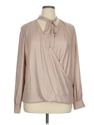 Pre-owned Etcetera Long Sleeve Blouse In Brown