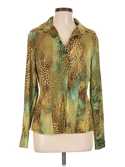 Pre-owned Etcetera Long Sleeve Blouse In Gold