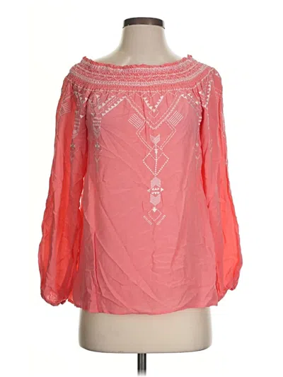 Pre-owned Etcetera Long Sleeve Blouse In Pink