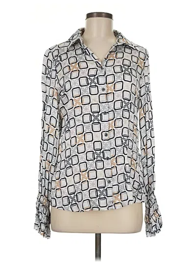 Pre-owned Etcetera Long Sleeve Blouse In Silver