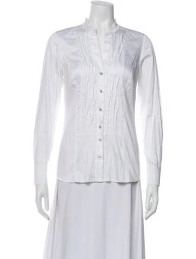 Pre-owned Etcetera Long Sleeve Blouse In White