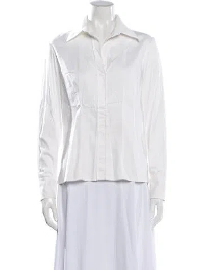 Pre-owned Etcetera Long Sleeve Blouse In White
