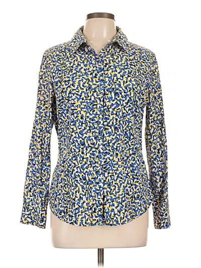 Pre-owned Etcetera Long Sleeve Button Down Shirt In Blue