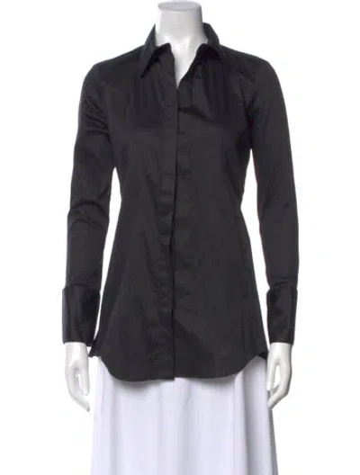 Pre-owned Etcetera Long Sleeve Button-up Top In Gray