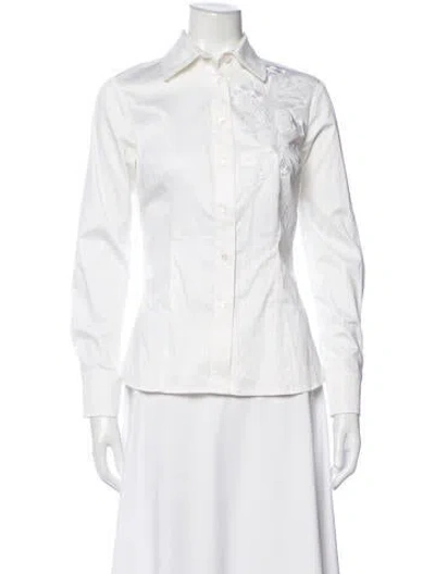 Pre-owned Etcetera Long Sleeve Button-up Top In Grey