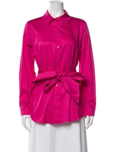 Pre-owned Etcetera Long Sleeve Button-up Top In Pink