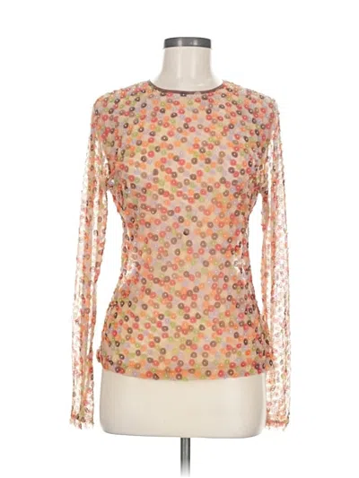 Pre-owned Etcetera Long Sleeve Top Orange Square Neckline Tops