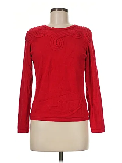 Pre-owned Etcetera Long Sleeve Top Red Boatneck Tops