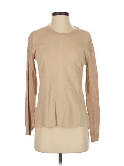 Pre-owned Etcetera Long Sleeve Top Tan Crew Neck Tops