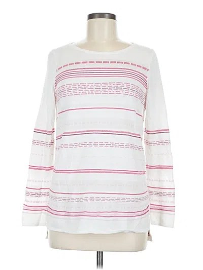Pre-owned Etcetera Long Sleeve Top White Boatneck Tops