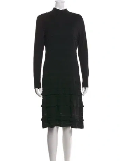 Pre-owned Etcetera Mock Neck Knee-length Dress In Black