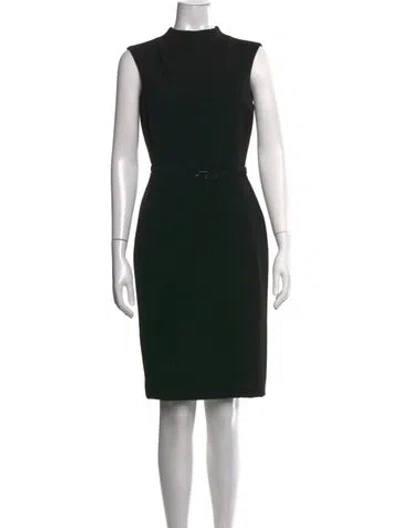 Pre-owned Etcetera Mock Neck Knee-length Dress In Black