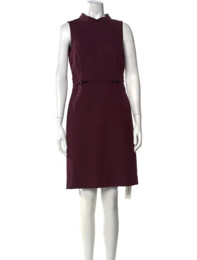 Pre-owned Etcetera Mock Neck Knee-length Dress W/ Tags In Burgundy