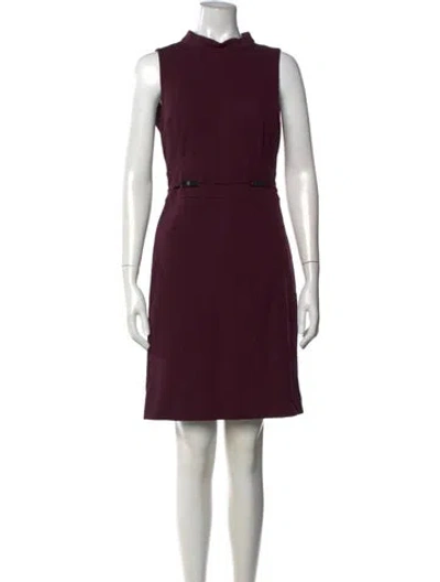 Pre-owned Etcetera Mock Neck Mini Dress W/ Tags In Burgundy