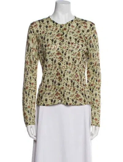 Pre-owned Etcetera Mohair Floral Print Set In Green