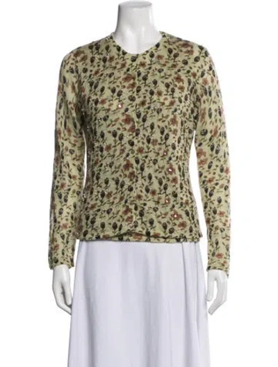 Pre-owned Etcetera Mohair Floral Print Set In Green
