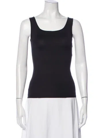 Pre-owned Etcetera Nylon Scoop Neck Top In Black