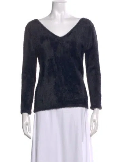 Pre-owned Etcetera Nylon V-neck Sweater In Blue