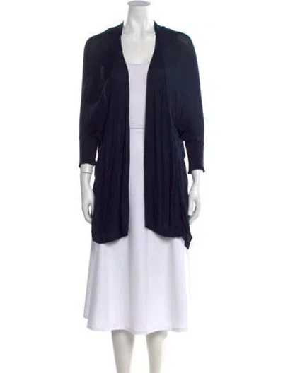 Pre-owned Etcetera Open Front Sweater In Blue