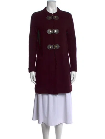 Pre-owned Etcetera Open Front Sweater In Burgundy