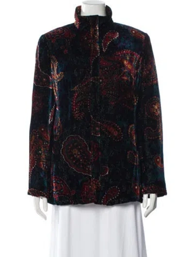 Pre-owned Etcetera Paisley Print Evening Jacket In Blue