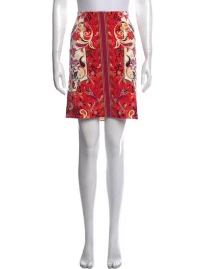 Pre-owned Etcetera Paisley Print Mini Skirt In Red