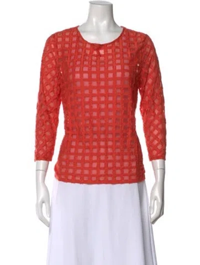 Pre-owned Etcetera Patterned Crew Neck Top In Orange