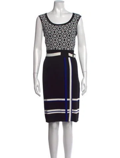 Pre-owned Etcetera Patterned Knee-length Dress In Black
